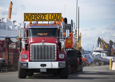 Over sized load at EB1 in Tacoma.