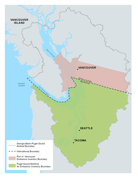 Map of emissions inventory boundary.